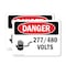Signmission 277 480 Volts Danger Sign, Plastic, 10in W x 7in L, 2PK OS-2PACK-DS-P-710-L-1010 - alternate 1